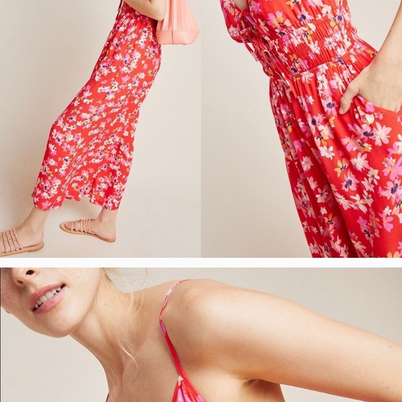 New Anthropologie Funday Floral Jumpsuit - Picture 2 of 2